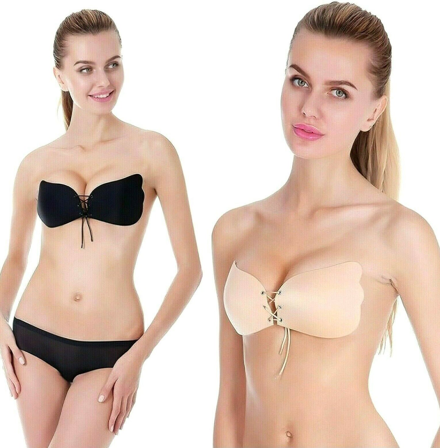 2 Pack Non-Wired Padded Stick-On Push-Up Bra