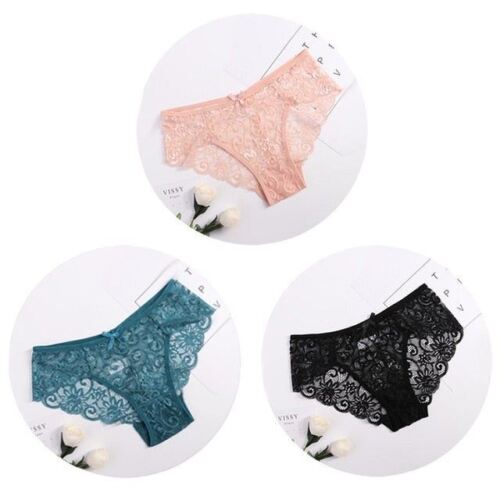 Women's Floral Bow Lace Panties Pack (Of 3)
