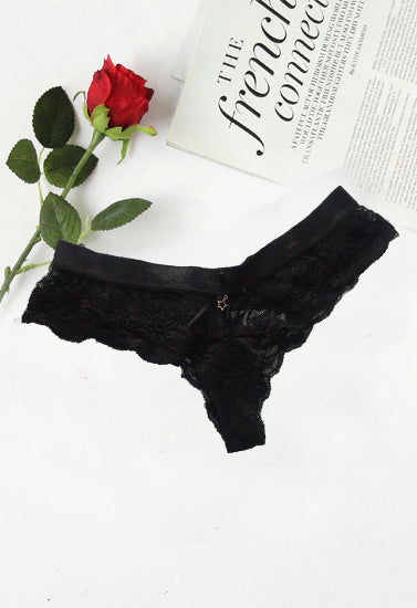BODY Black Ruched Booty Cheeky Lace Hipster