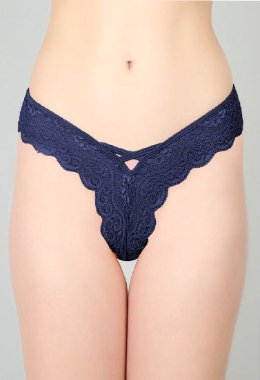Blue Lace Design Women's Thongs ( Pack of 1 )