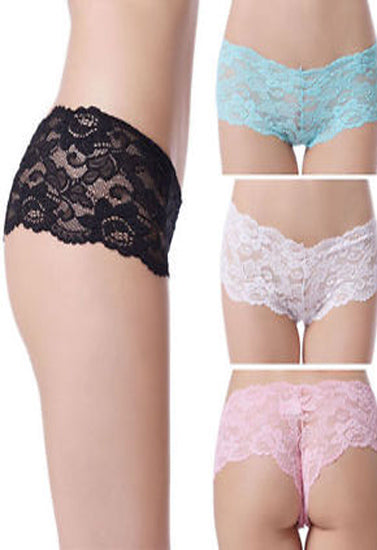 Buy Plus Size Full Lace French Knickers Pk Of 3 + 1 Free Bra (sold out)