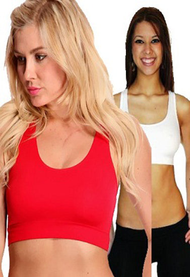 Combo Of Red White Sports Bra