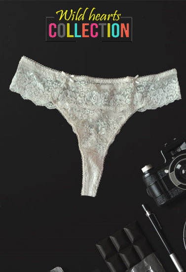 Etam Double Up Daisy White Floral Lace Thong(sold out)