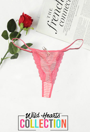 Female Tempting Pink Lace G-String