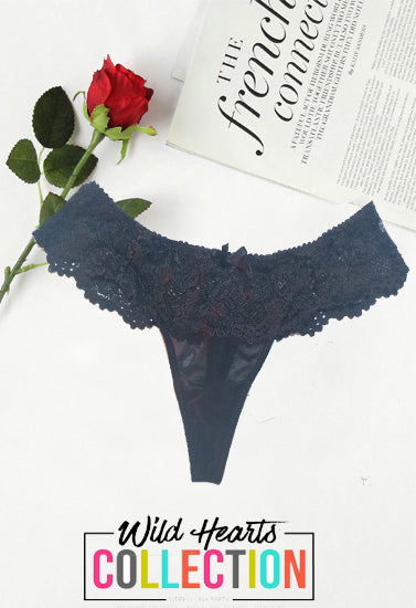 French Twist Black Skirt Lace Thong(sold out)