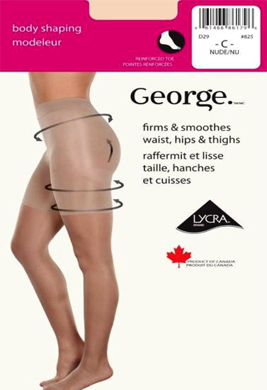 GEORGE Ladies Sexy Sheer Leg Reinforced Toe Pantyhose