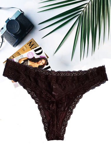 George Flirty Lace Accented Black Thong + 1 Free Bra