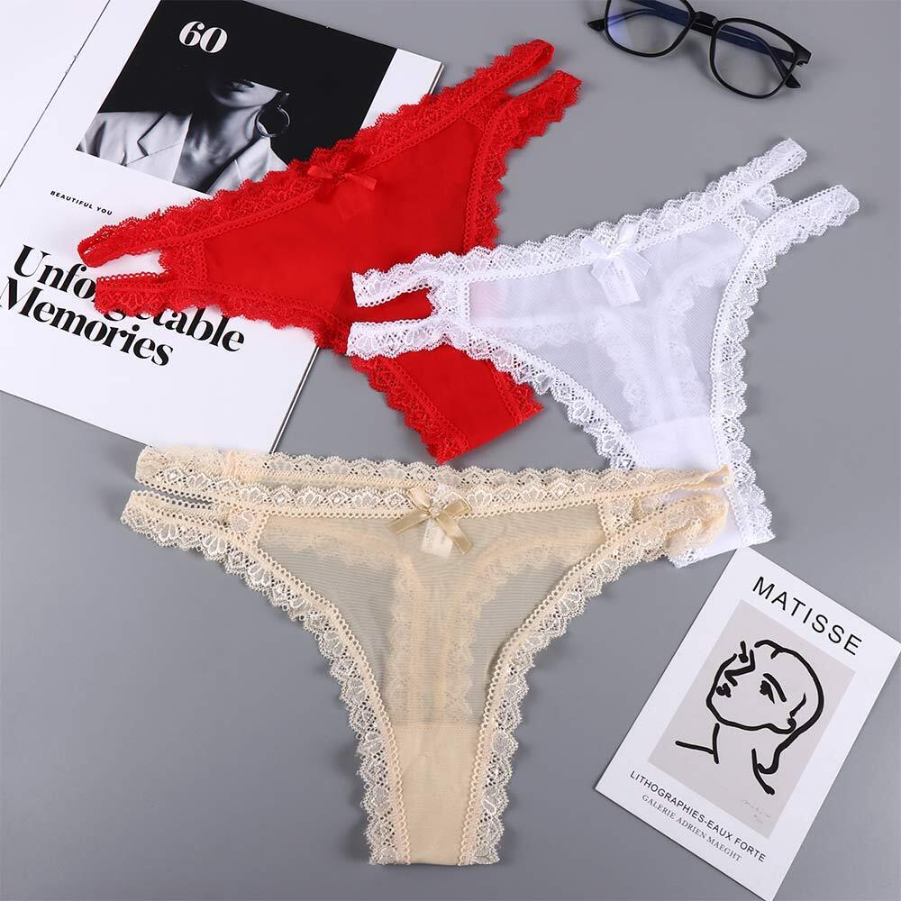 Women's Hollow Lace Thongs Brief Underwear