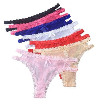 Women's Hollow Lace Thongs Brief Underwear