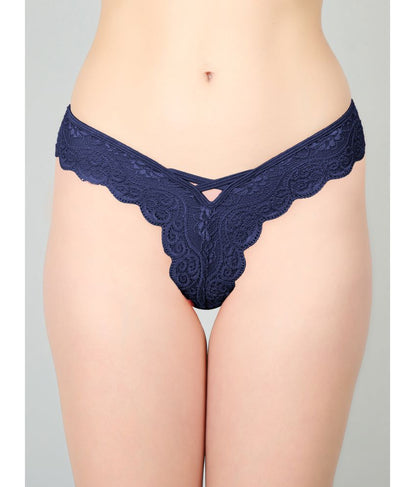 Blue Lace Design Women's Thongs ( Pack of 1 )