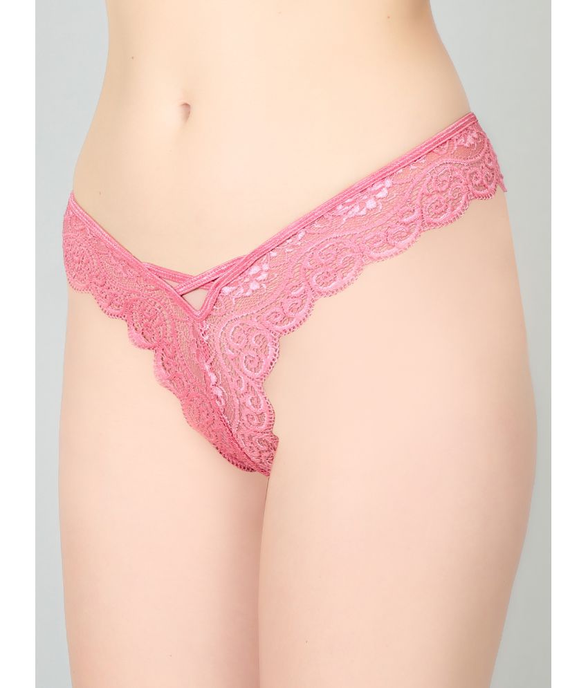 Pink Lace Design Women’s Thongs ( Pack of 1 )