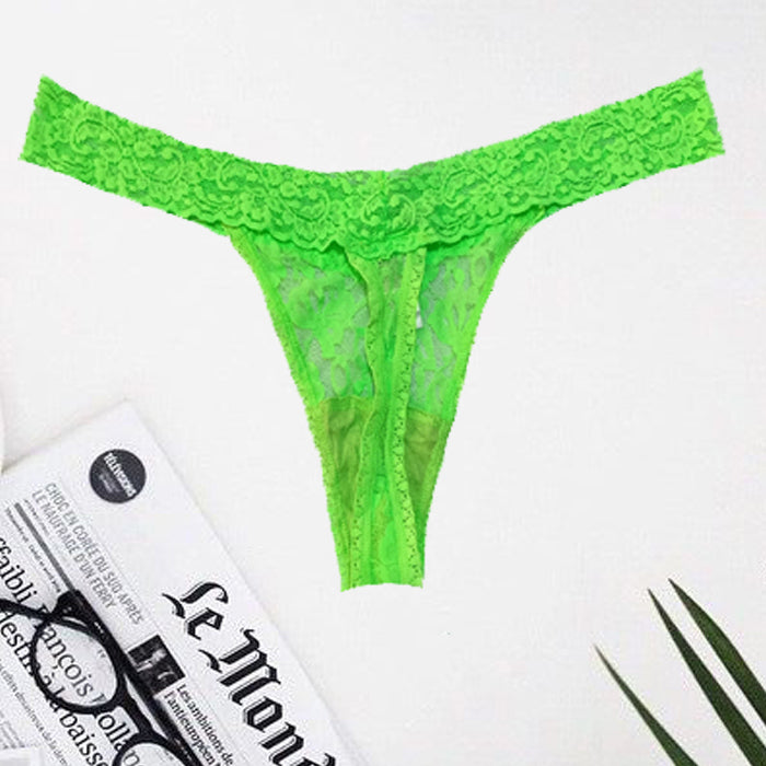 Snazzy Soft & Flexible Neon Green Lace Thong(SOLD OUT)
