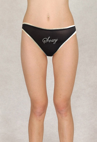 Solell "Sexy" Printed Black Net New Thong