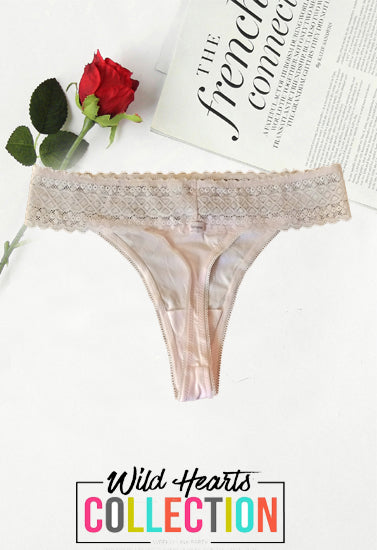Sweetest Thing Lace V-Front Baby Pink Thong