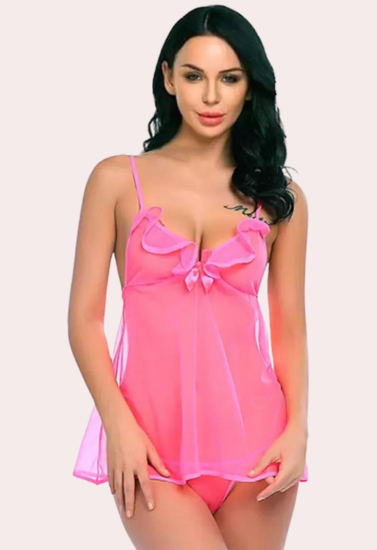 Sheer Lace Babydoll with Matching G-string