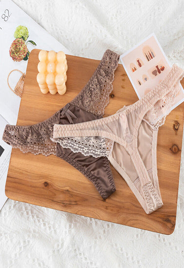 Sheer Lace Thong Panties Pack ( of 2)