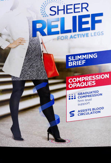 Warner's Sheer Relief For Active Legs Travel Support Pantyhose